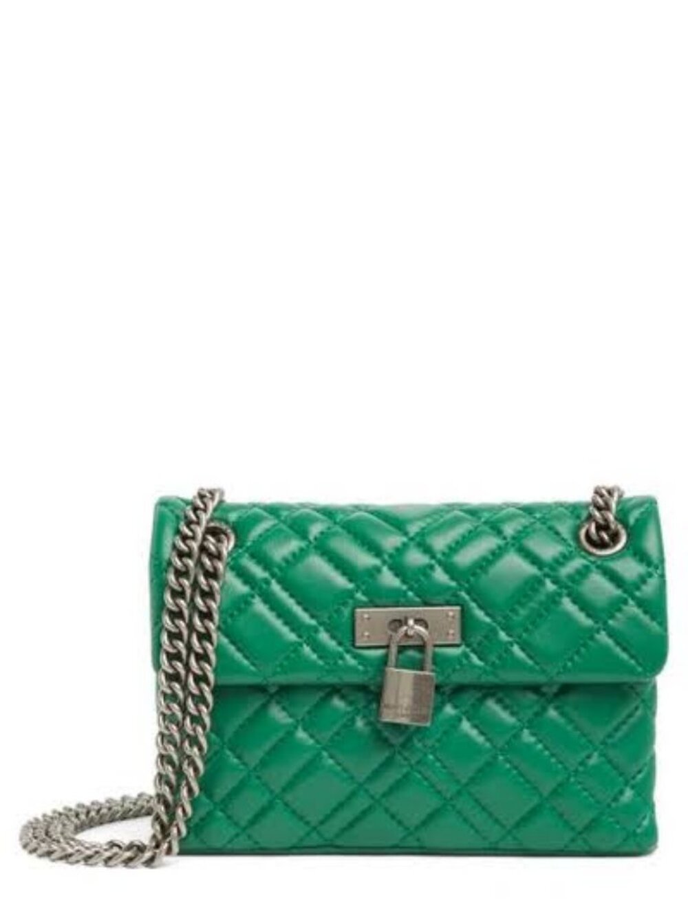 Kurt Geiger Mini Brixton Quilted Leather Lock Shoulder Bag in Green